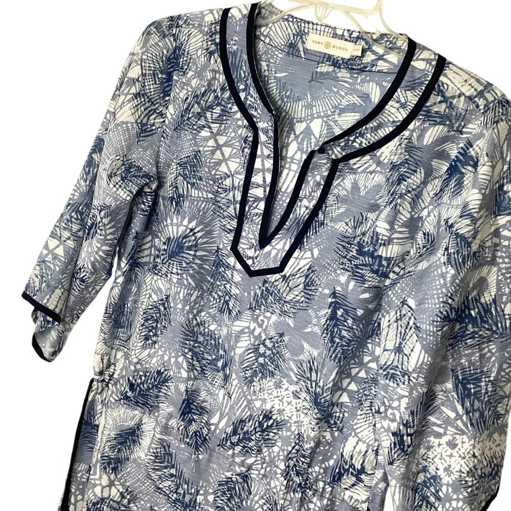 Tory Burch Top/Swimsuit Cover Sz S Blue EUC - Picture 6 of 10